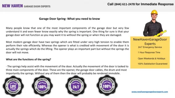 Garage Door Spring- What You Need to Know