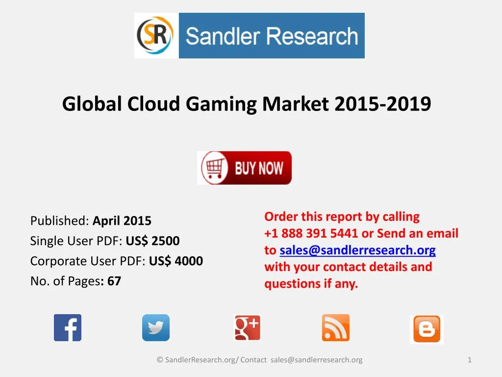 global cloud gaming market 2015 2019
