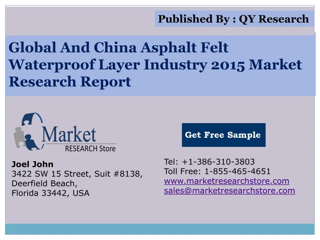 global and china asphalt felt waterproof layer industry 2015 market research report