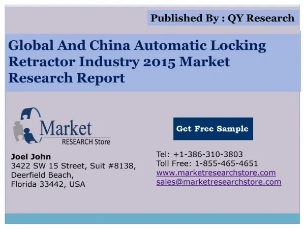 Global And China Automatic Locking Retractor Industry 2015 M