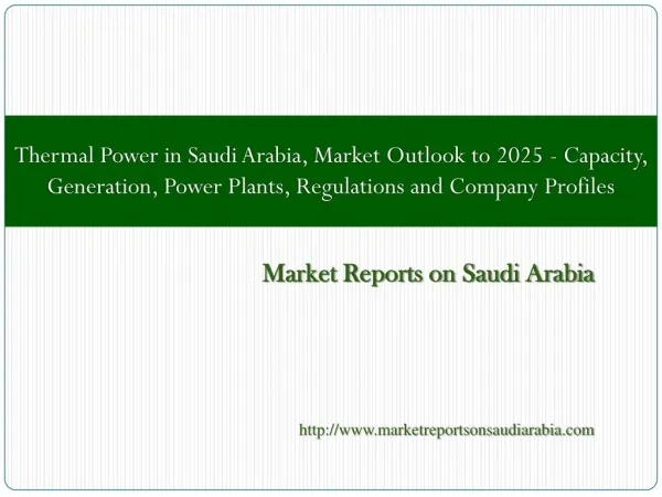 Thermal Power in Saudi Arabia, Market Outlook to 2025