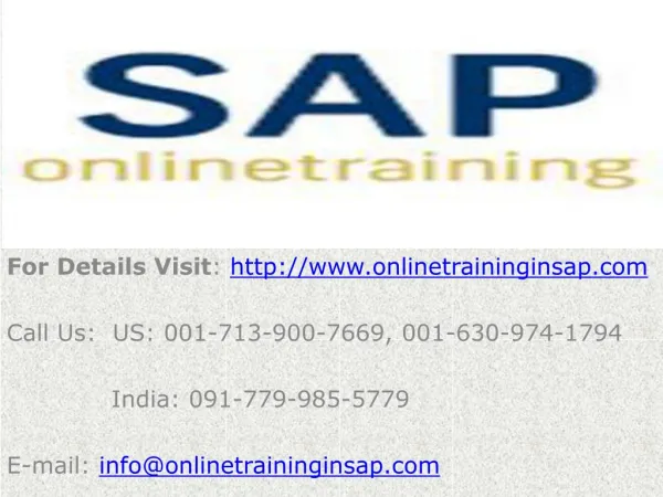 SAP Netweaver Online Training and Job Support