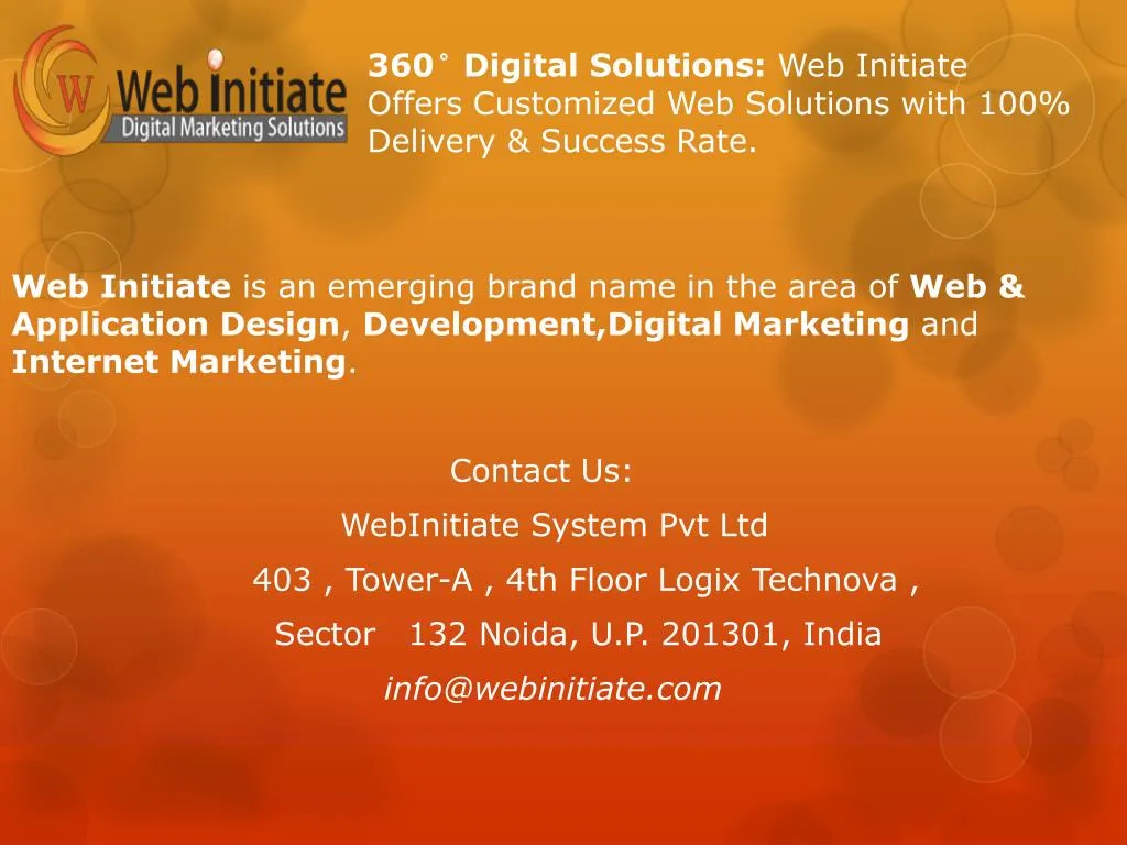 360 digital solutions web initiate offers customized web solutions with 100 delivery success rate