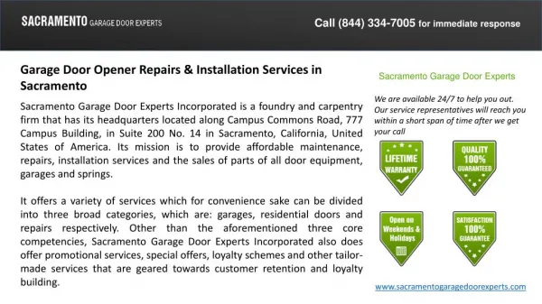 Garage Door Opener Repair & Installation Services Sacramento