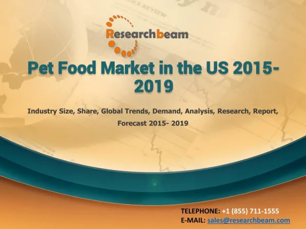Pet Food Market in the US 2015-2019