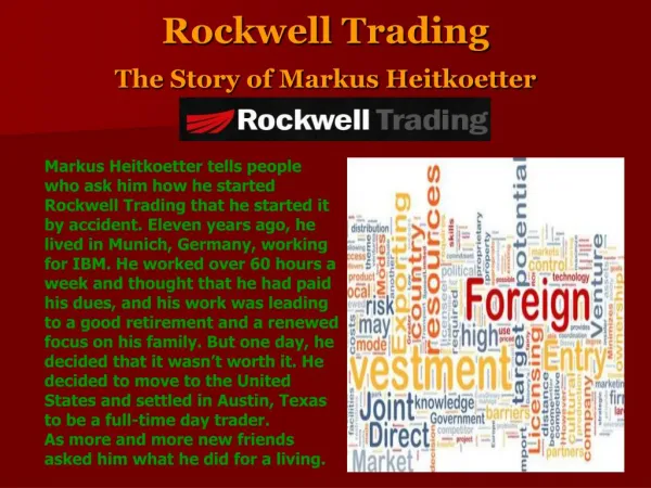 Rockwell Trading The Story of Markus Heitkoetter