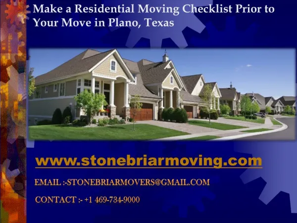 Make a Residential Moving Checklist Prior to Your Move in Pl