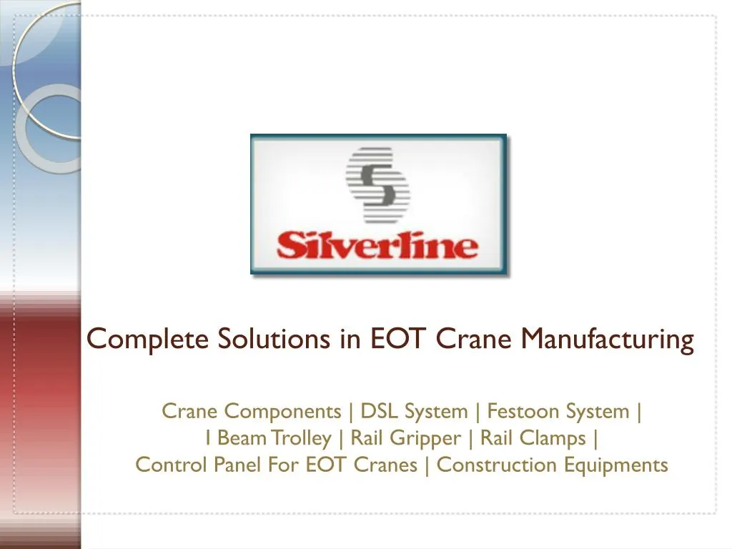 complete solutions in eot crane manufacturing