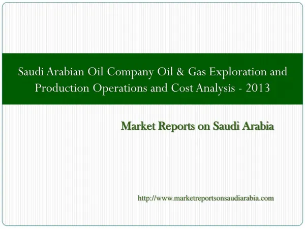 Saudi Arabian Oil Company Oil & Gas Exploration