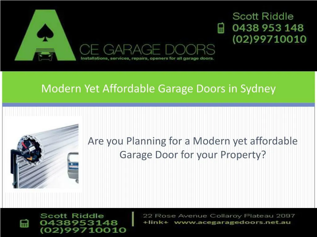 modern yet affordable garage doors in sydney
