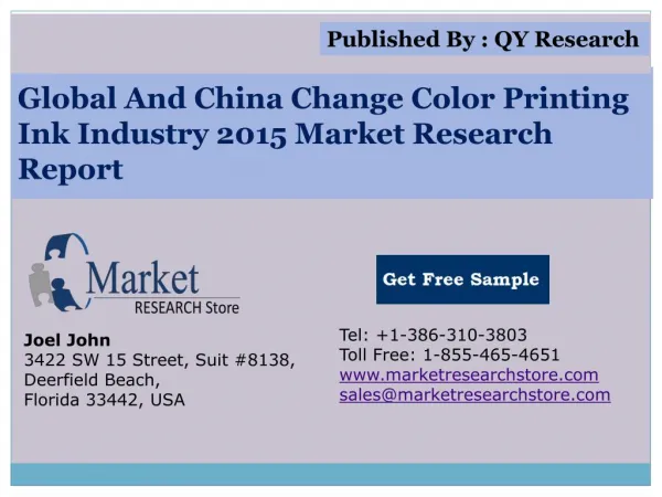 Global And China Change Color Printing Ink Industry 2015 Mar