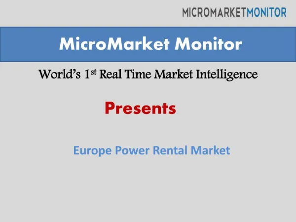 Europe Power Rental Market