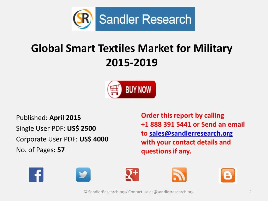 global smart textiles market for military 2015 2019
