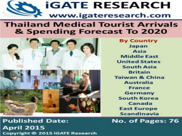Thailand Medical Tourist Arrivals and Spending Forecast To 2