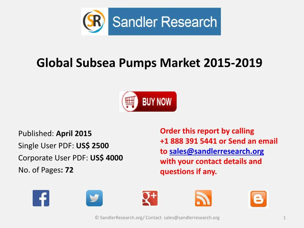 global subsea pumps market 2015 2019
