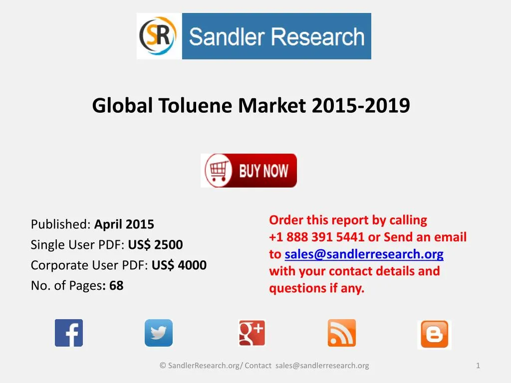 global toluene market 2015 2019