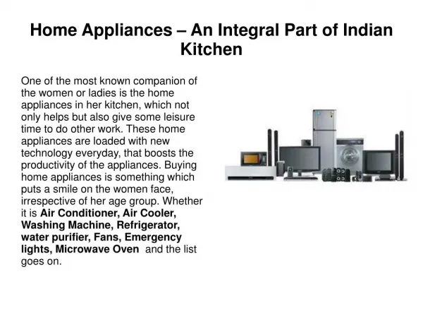 Home appliances at very affordable price