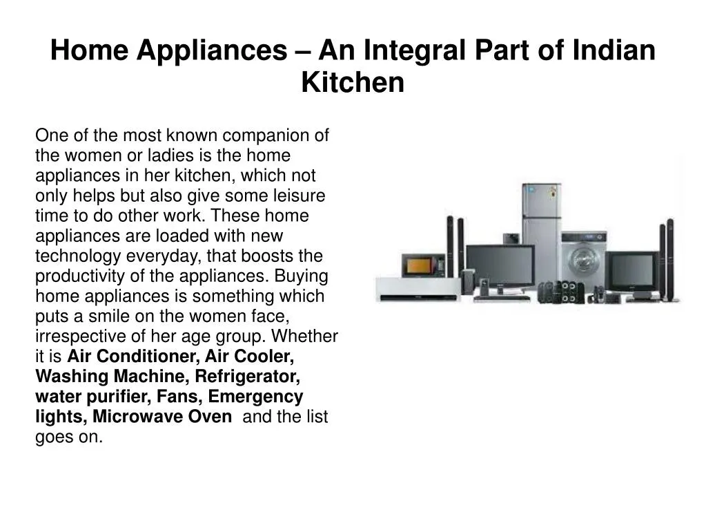 home appliances an integral part of indian kitchen