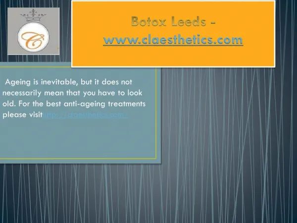 Botox Leed - www.claesthetics.com