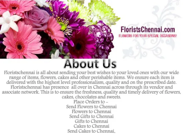 Flowers delivery to chennai