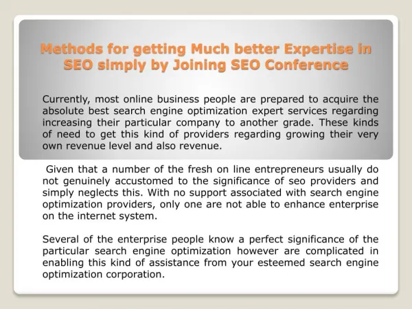 Methods for getting Much better Expertise in SEO