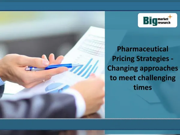 Analysis Of Pharmaceutical Pricing Market