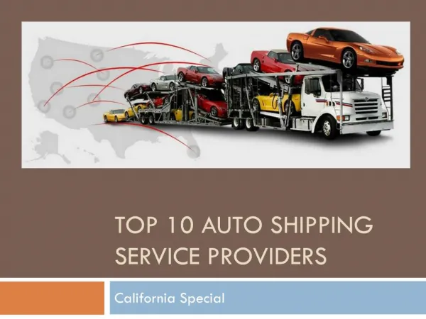 Top 10 Auto Shipping Service Providers in USA