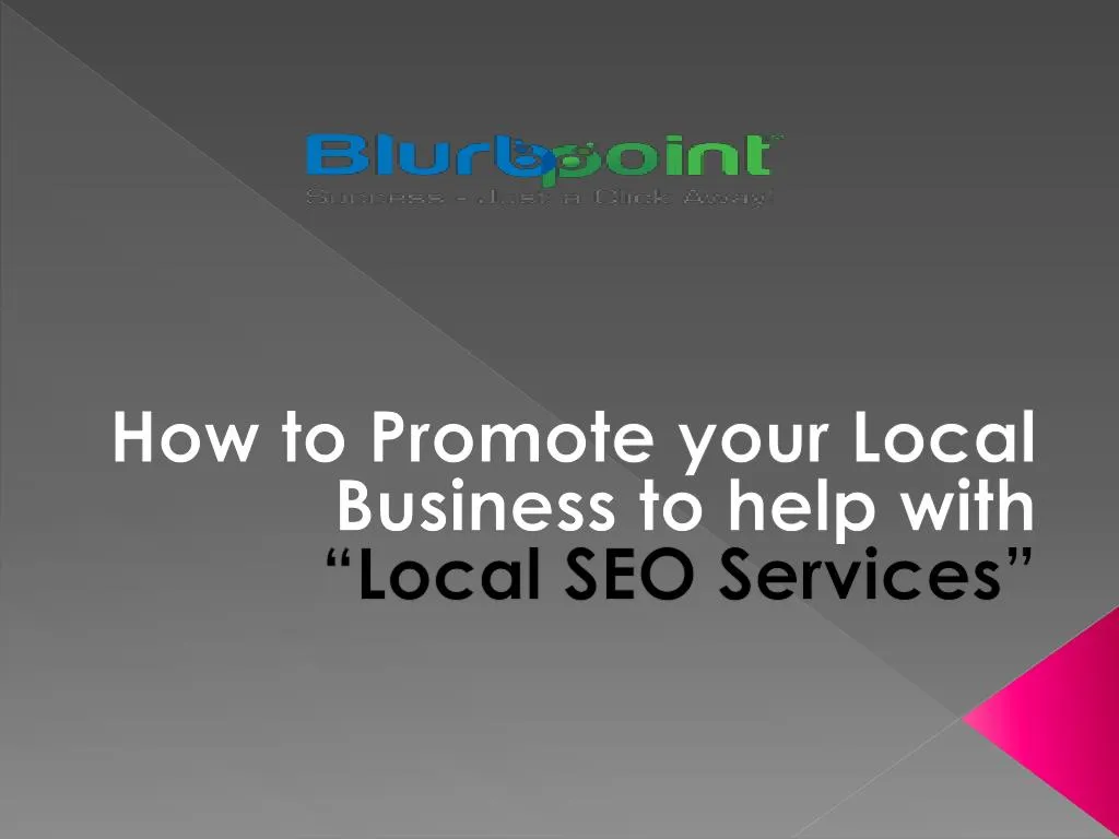 how to promote your local business to help with local seo services