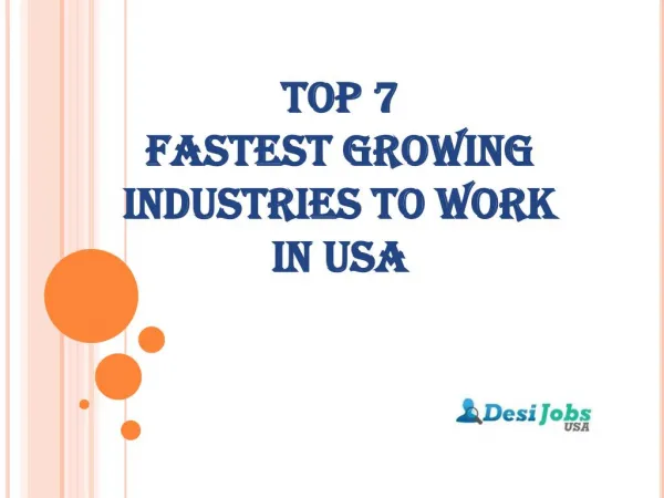 Top 7 Fastest Growing Industries to work in USA
