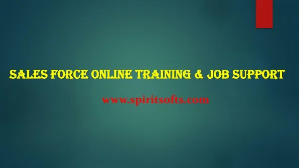 Sales force Online Training & Job support @ SpiritSofts