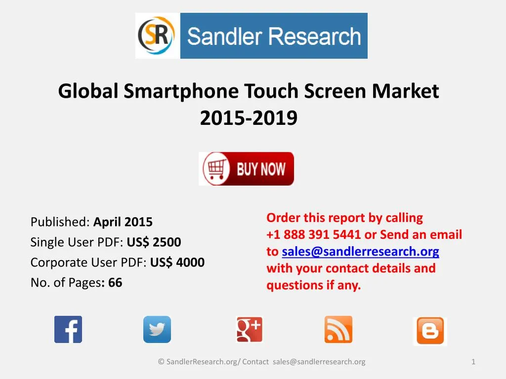 global smartphone touch screen market 2015 2019