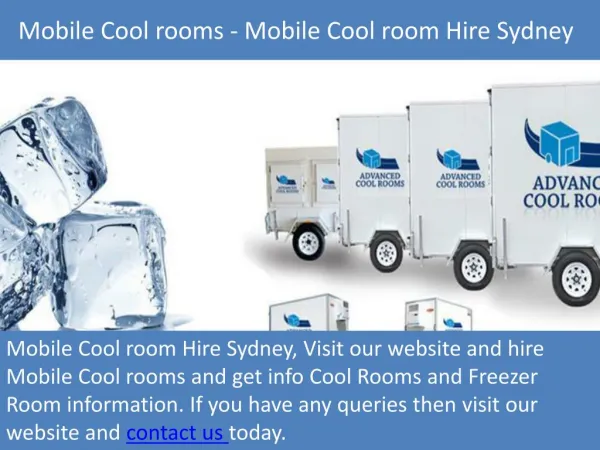 Mobile Coolrooms - Mobile Coolroom Hire Sydney