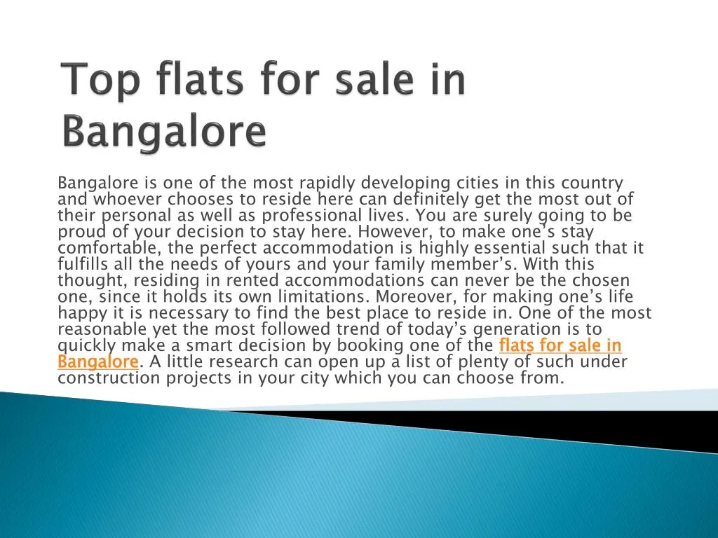 top flats for sale in bangalore
