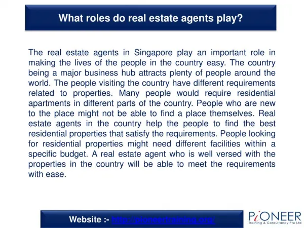 What roles do real estate agents play?