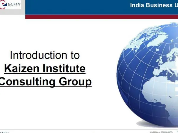 Introduction to Kaizen Institute Consulting Group