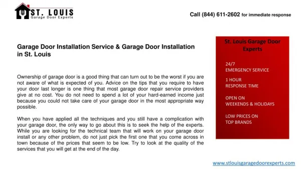 Garage Door Installation Service & Garage Door Installation