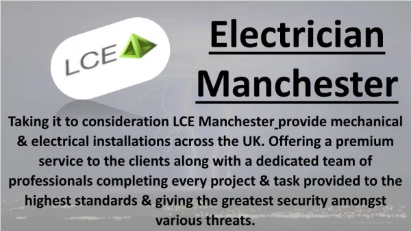 Electrical contractors manchester