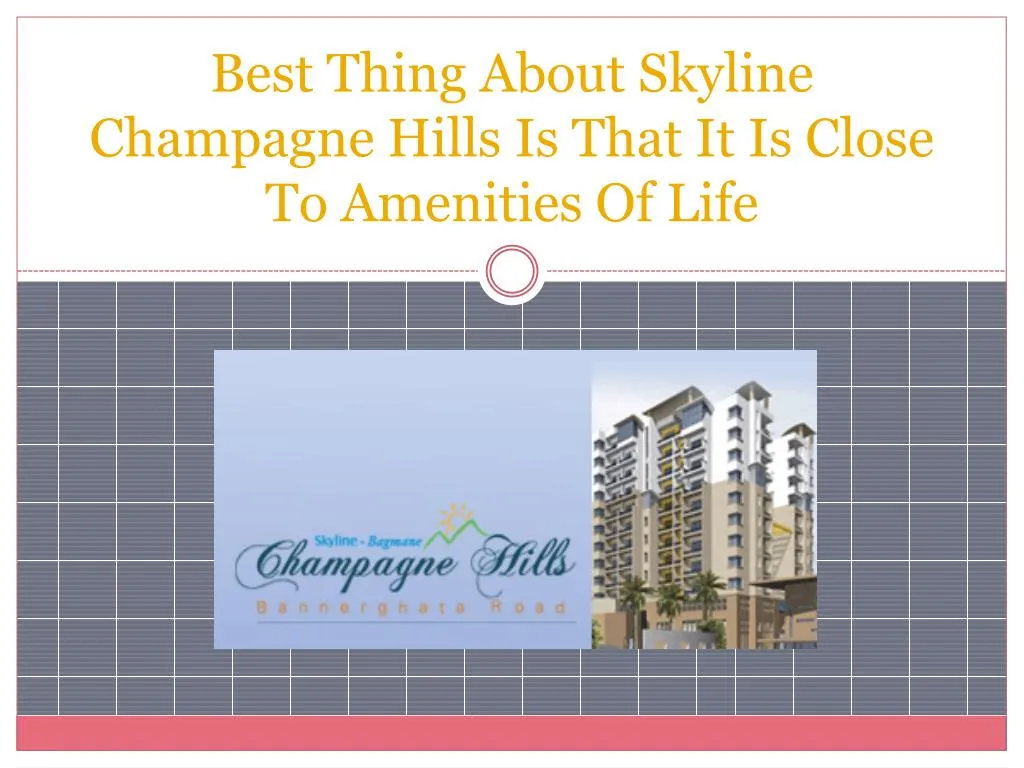 best thing about skyline champagne hills is that it is close to amenities of life