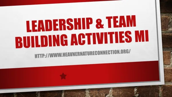 Leadership & Team Building Activities MI