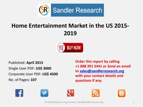 Home Entertainment Market in the US 2015-2019