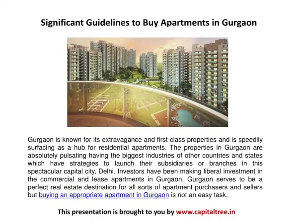 Significant Guidelines to Buy Apartments in Gurgaon