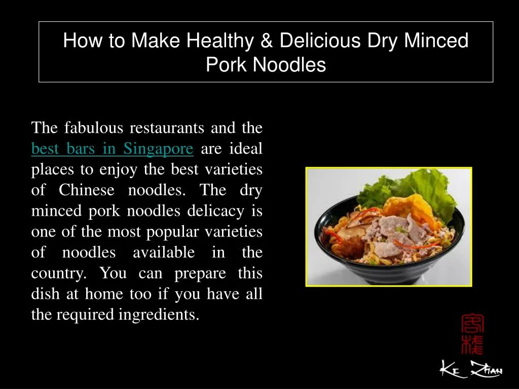 how to make healthy delicious dry minced pork noodles