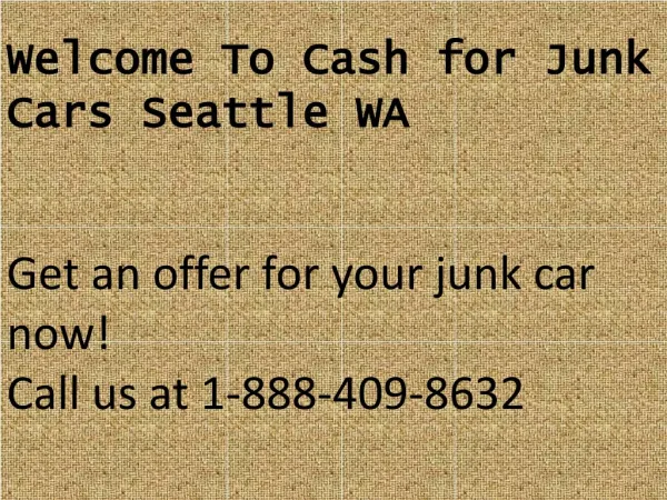 Sell My Junk Car Seattle