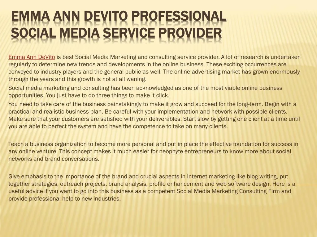 emma ann devito professional social media service provider