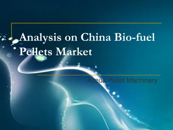 Analysis on China Bio-fuel Pellets Market