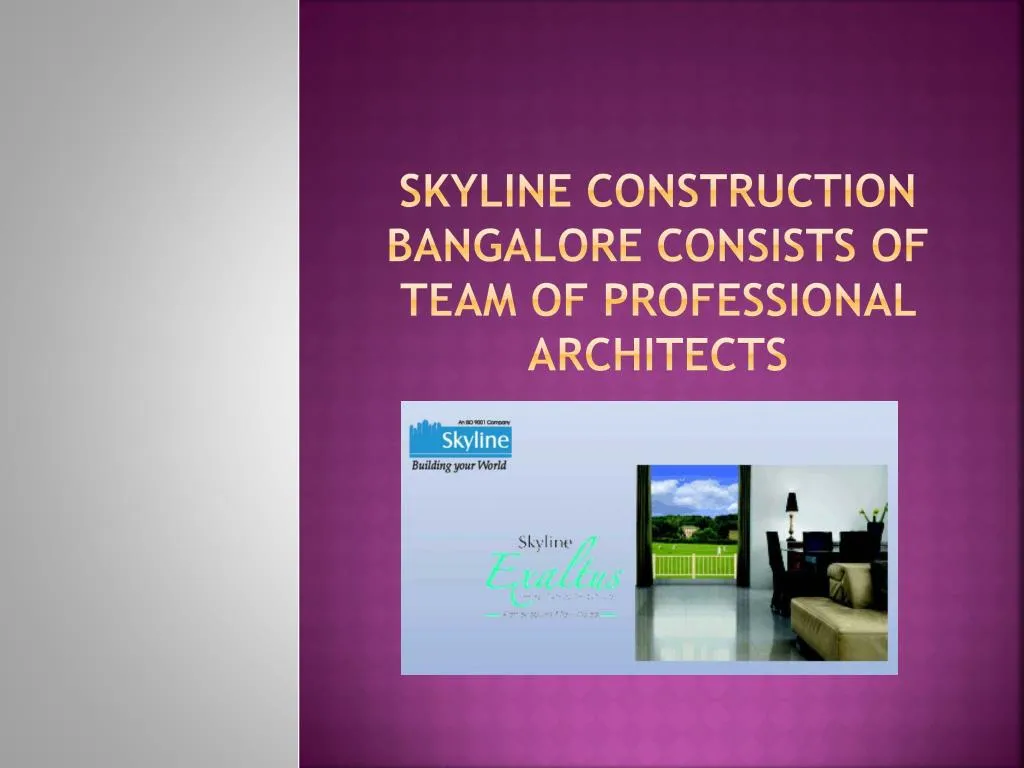 skyline construction bangalore consists of team of professional architects