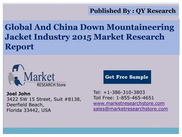 Global and China Down Mountaineering Jacket Industry 2015 Ma