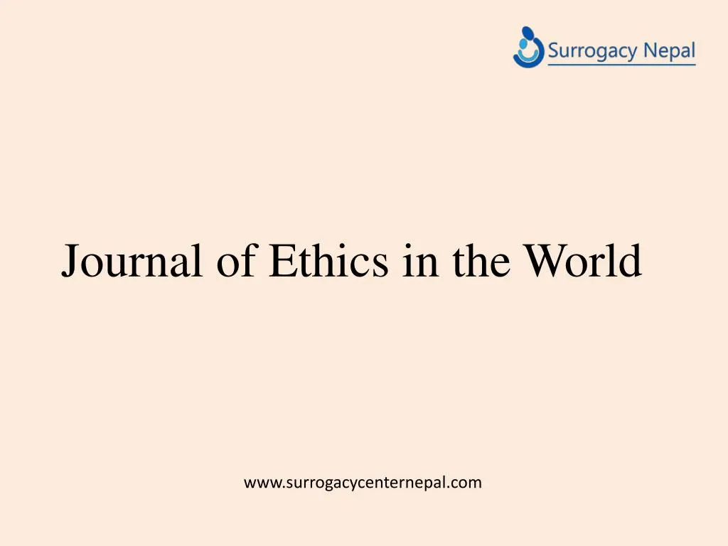 journal of ethics in the world