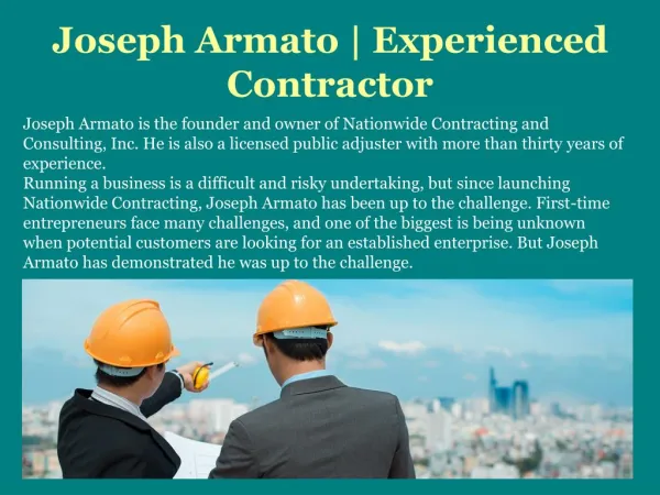 Joseph Armato | Experienced Contractor