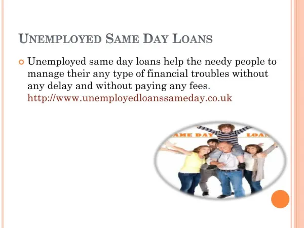 unemployed same day loans without attracting charges